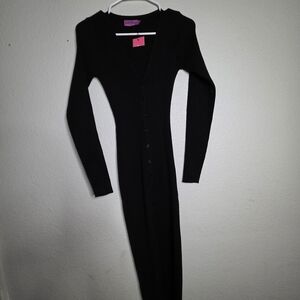 Edikted Black Button-Up Maxi Dress